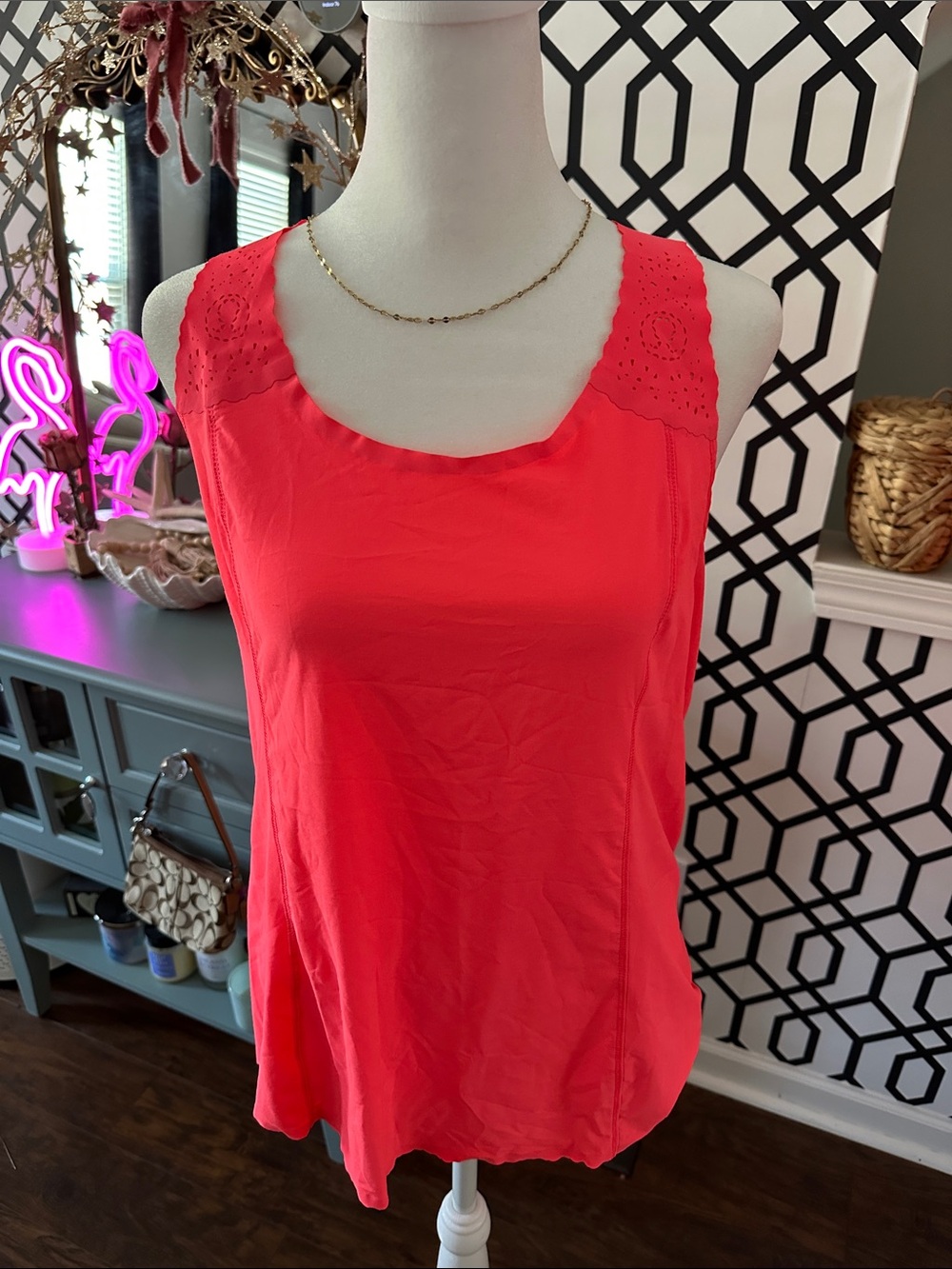 lululemon athletica Coral Eyelet-Shoulder Tank Top